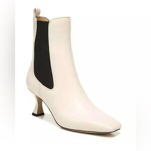 Sam Edelman Lani Kitten Heel Leather Ankle Boots in Ivory - NWT
